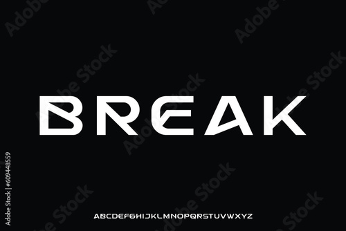 Unique modern decorative typeface display font vector. Creative grotesque typography style illustration