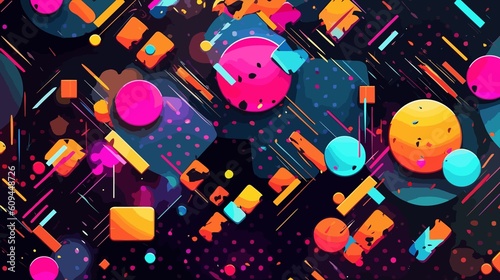 Vibrant Graphic Design Background with Forms and Colors.