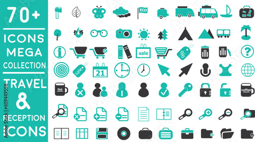 set of icons | premium hotel service and travel flight icon pack with addition Normal Routine signs 200 icon pack