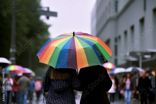 Rainbow Couple in the Rain