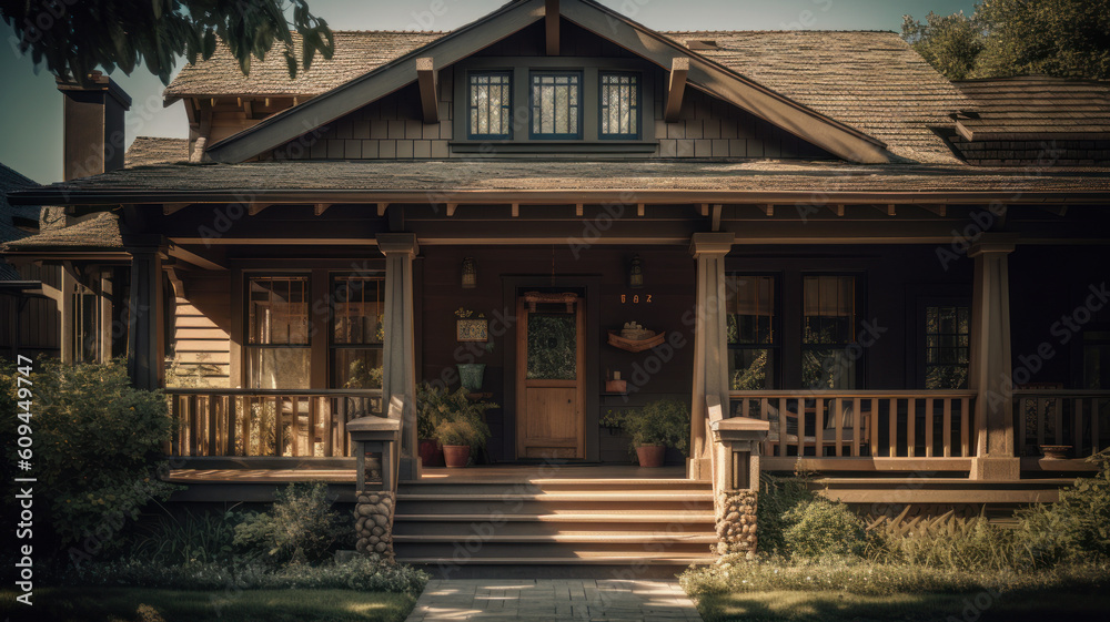 Home architecture design in Craftsman Style with Front porch ...