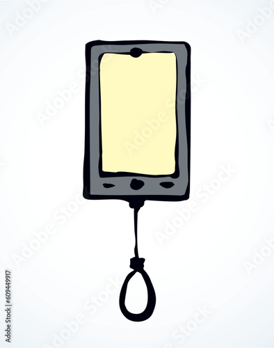 Vector drawing. Mobile phone with gallows
