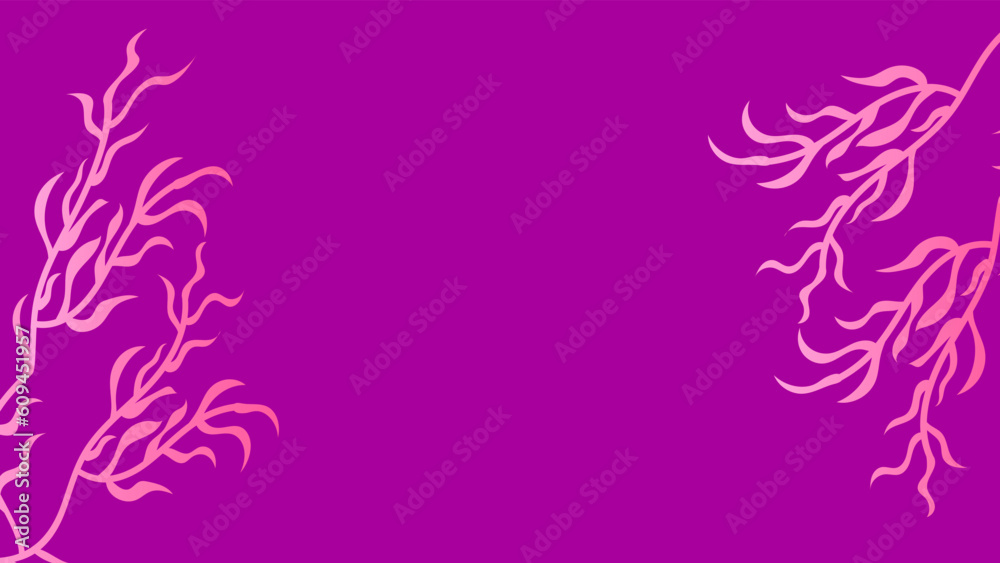 Abstract purple background of floral shapes, lines on white background with blank space in center for text. Minimalist wavy background. Abstract purple background of floral shapes, lines on white background with blank space in center for text. Minimalist wavy background.