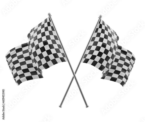 checkered racing flag 3d render
