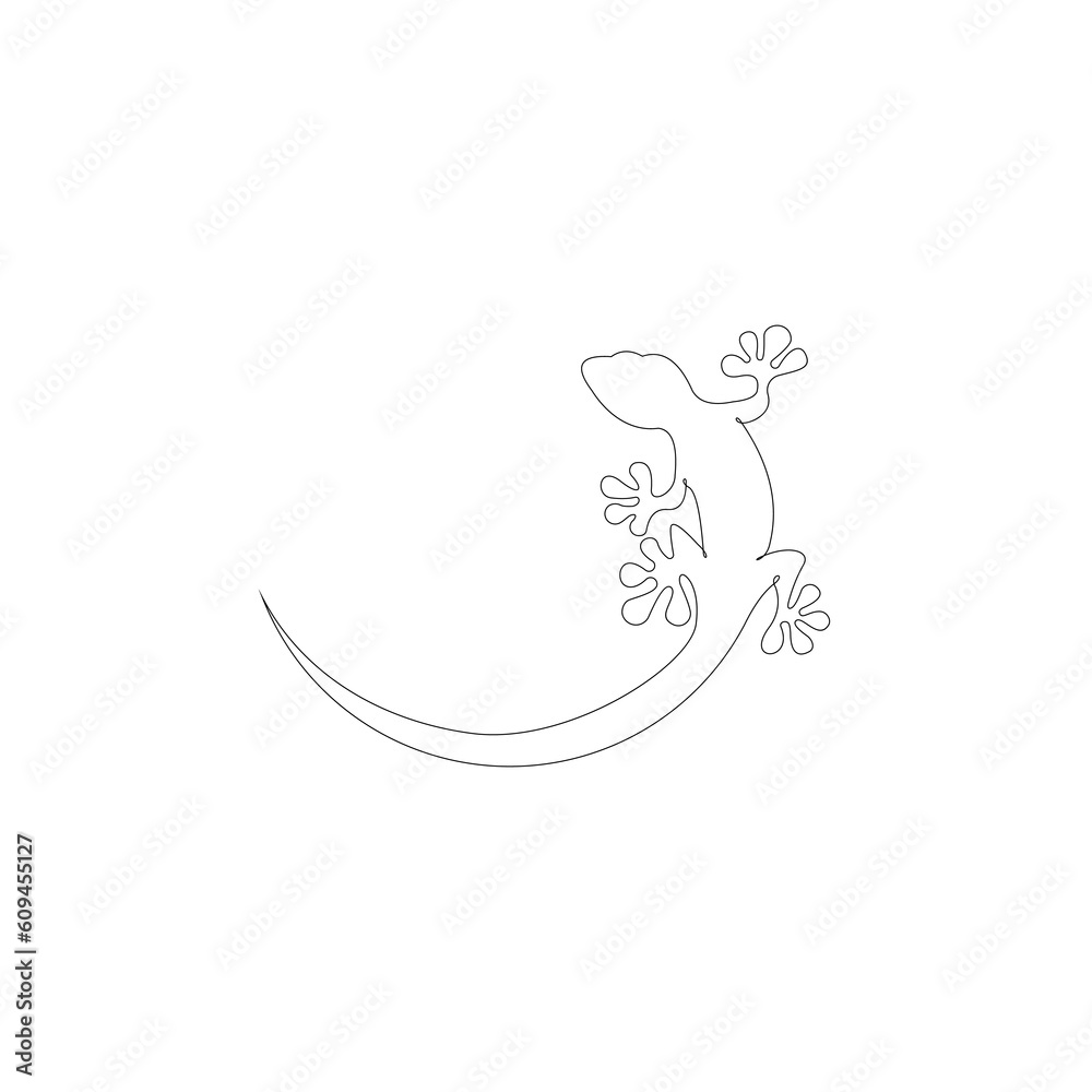 One single line drawing of adorable desert lizard reptile for company logo identity. Funny animal mascot concept for reptilian zoo. Trendy continuous line vector graphic draw design illustration One single line drawing of adorable desert lizard reptile for company logo identity. Funny animal mascot concept for reptilian zoo. Trendy continuous line vector graphic draw design illustration