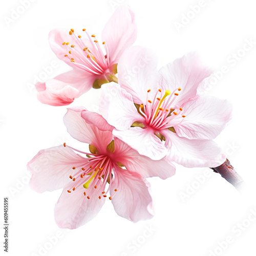 Cherry Blossoms, sakura on a white background, Generative AI. © innluga