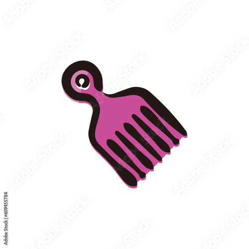 Comb - Hip Hop icon/illustration (Hand-drawn line, colored version)