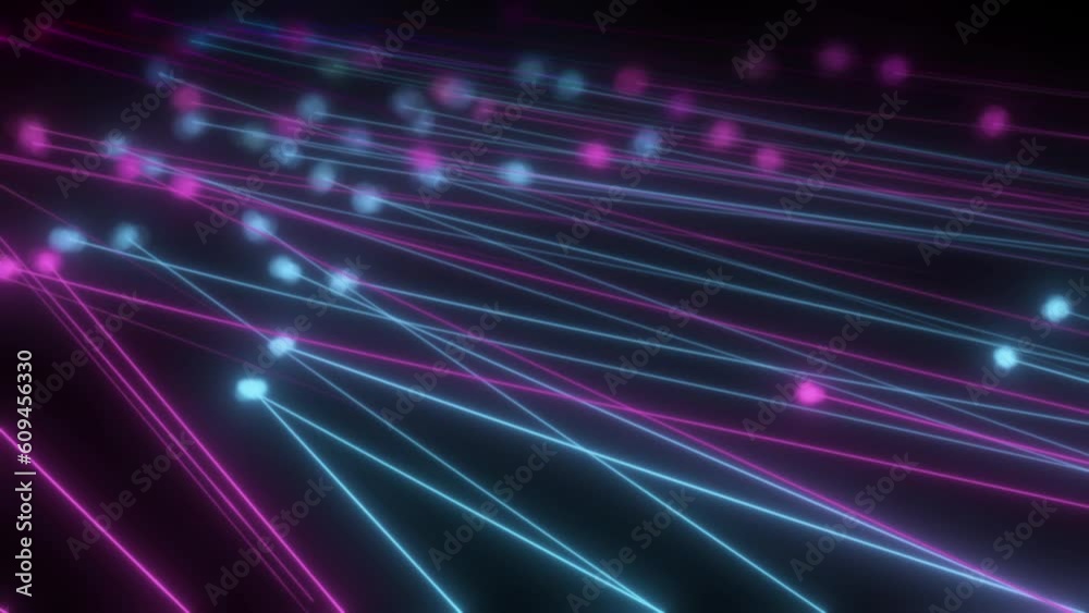 Abstract neon cyan and purple lines theme light streaks loop background, cyberpunk technology lines motion background, cybercity wire lines loop Abstract neon cyan and purple lines theme light streaks loop background, cyberpunk technology lines motion background, cybercity wire lines loop