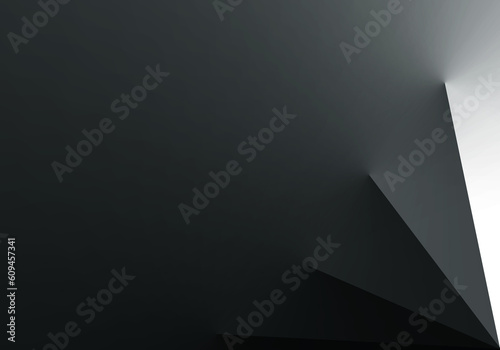 black geometric, abstract background, dark paper design, modern wallpaper, wall art, texture, with gradient, ider for web banner, product and poster, business presentation, space for tex