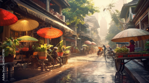 travel concept of hanoi, vietnam created with Generative AI technology