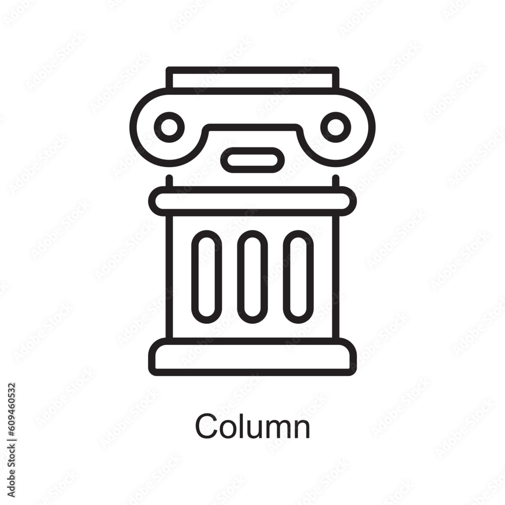 Column Outline Icon Design illustration. Art and Crafts Symbol on White background EPS 10 File Column Outline Icon Design illustration. Art and Crafts Symbol on White background EPS 10 File