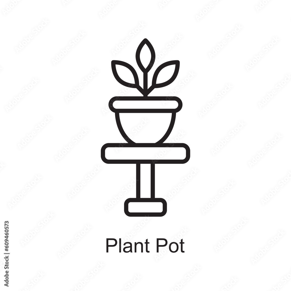 Plant Pot Outline Icon Design illustration. Art and Crafts Symbol on White background EPS 10 File Plant Pot Outline Icon Design illustration. Art and Crafts Symbol on White background EPS 10 File
