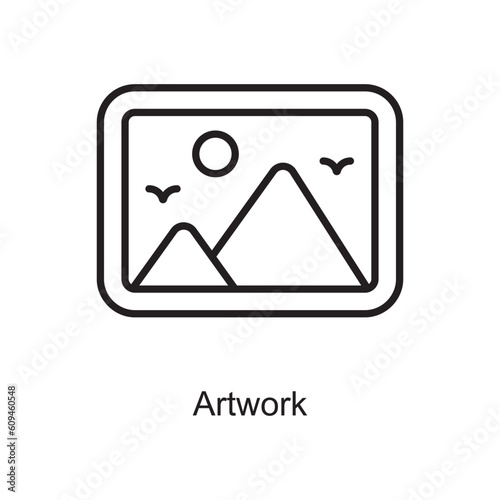 Artwork Outline Icon Design illustration. Art and Crafts Symbol on White background EPS 10 File