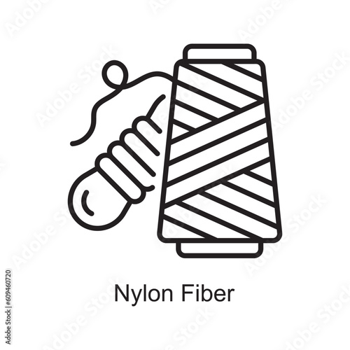 Nylon Fiber Outline Icon Design illustration. Art and Crafts Symbol on White background EPS 10 File