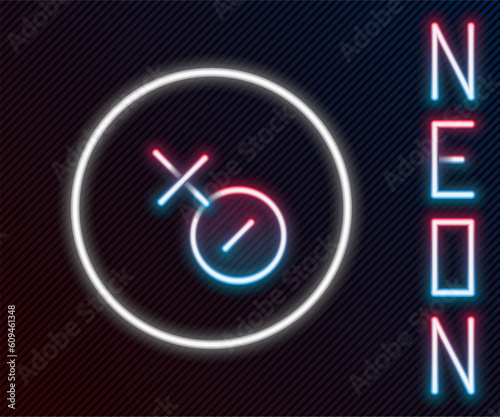 Glowing neon line Venus symbol icon isolated on black background. Astrology, numerology, horoscope, astronomy. Colorful outline concept. Vector