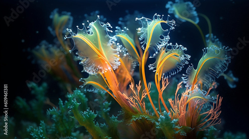 Underwater photography of marine plants. IA generative.