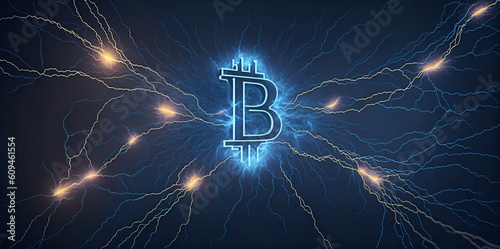 bitcoin symbol illustration, ai generated. photo