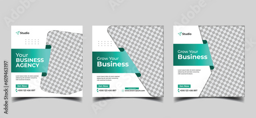 creative business marketing agency for social media banner design template. trendy editable promotion square ads stories flyer & poster vector eps 10 