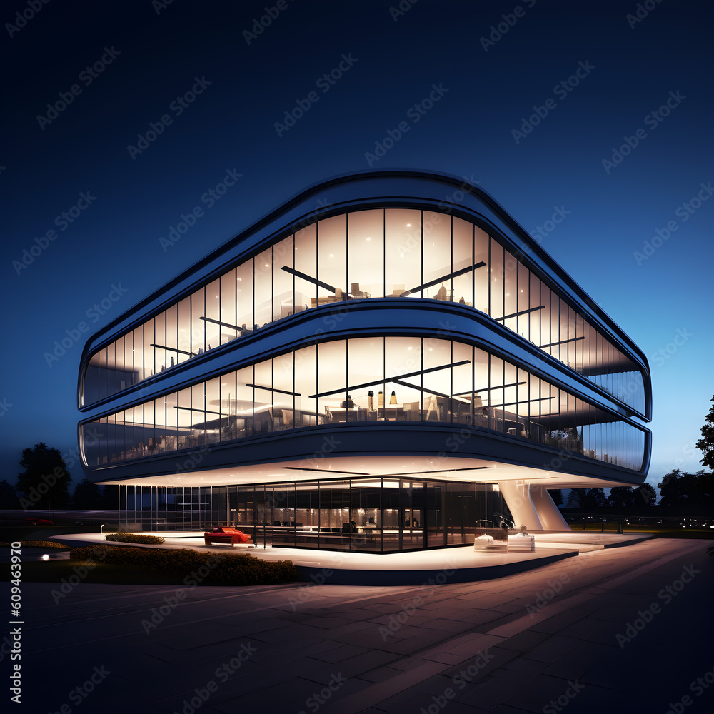 Obraz premium glass office complex