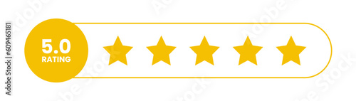 5 Star rating, customer review with gold stars flat vector icons for apps and websites. set of stars isolated on white background. Star icon. Stars in modern simple flat style vector