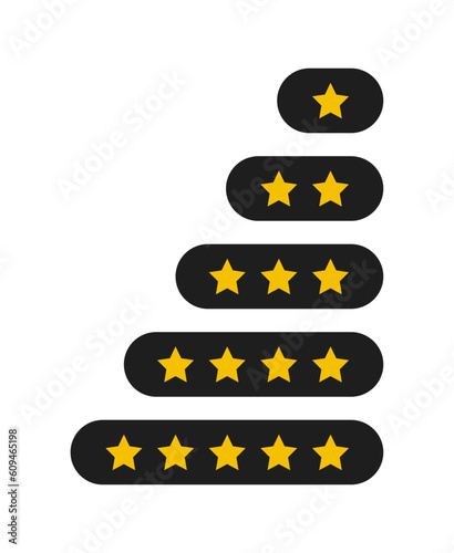 Product rating or customer review with gold stars flat vector icons for apps and websites. set of stars isolated on white background. Star icon. Stars in modern simple flat style vector