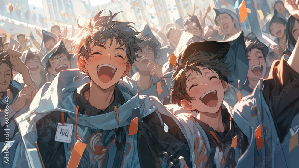 Obraz premium Students graduating - Generative AI