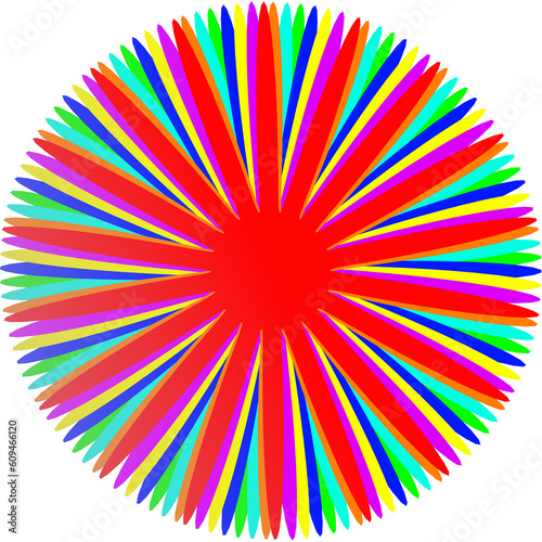 illustration geometric shapes in rainbow mandala
