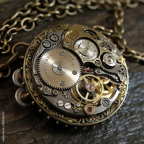antique pocket watch, generative, ai, steampunk, ventage, old style