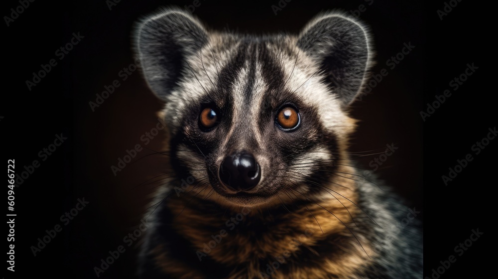 Obraz premium Close up portrait of African Civet in savanna