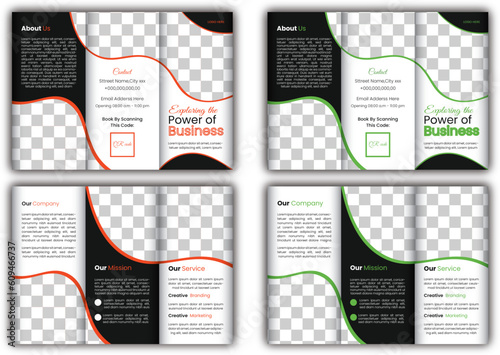  Vector abstract trifold brochure template