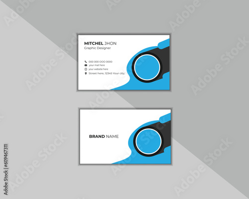 Business card design template, corporate style. Vector illustration, modern creative business card, minimalist