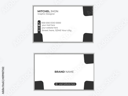 Business card design template, corporate style. Vector illustration, modern creative business card, minimalist