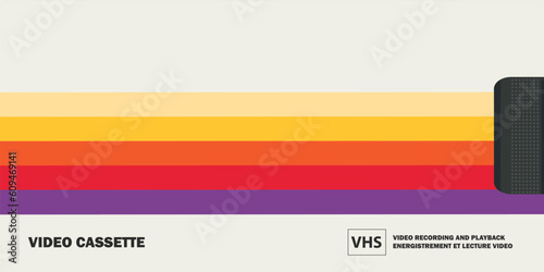 Old video cassette background. Old school and back to 90s concept background.
