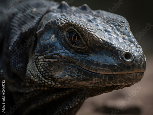 close up portrait of a iguana