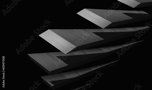 3d illustration background with black and white arrows 

