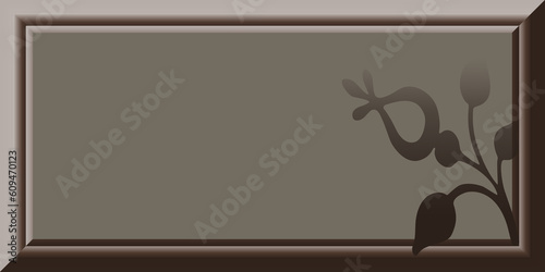 brown illustration picture frame background with space for text