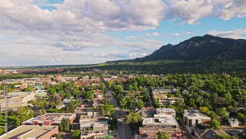 Beautiful aerial shot of Broadway Road Boulder Colorado