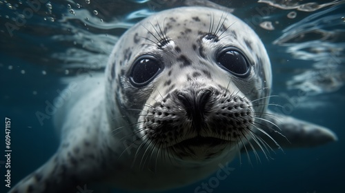 Newborn Seal Pup's First Swim in the Arctic Ocean