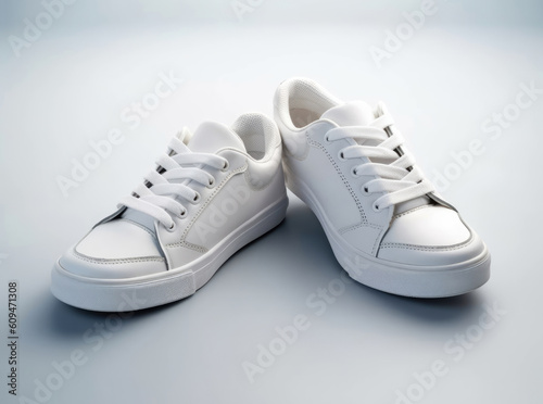 White sneakers isolated on a white background