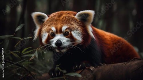 Baby Red Panda Exploring the Forest Canopy