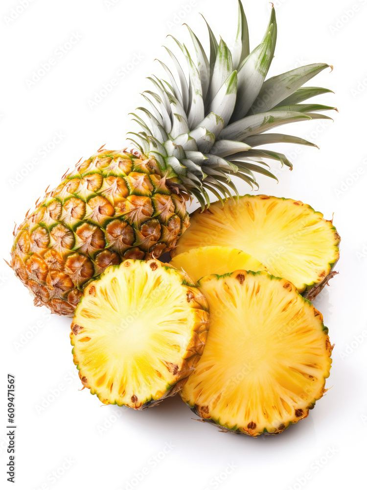 Fresh ripe pineapple fruits isolated on white Fresh ripe pineapple fruits isolated on white