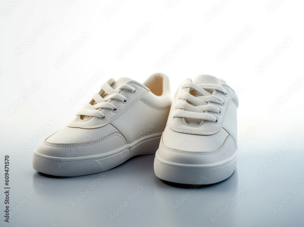 White sneakers isolated on a white background White sneakers isolated on a white background