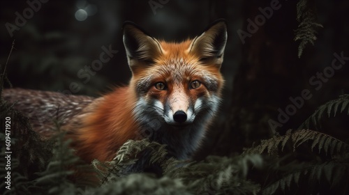 Red Fox's Intense Gaze in the European Forest