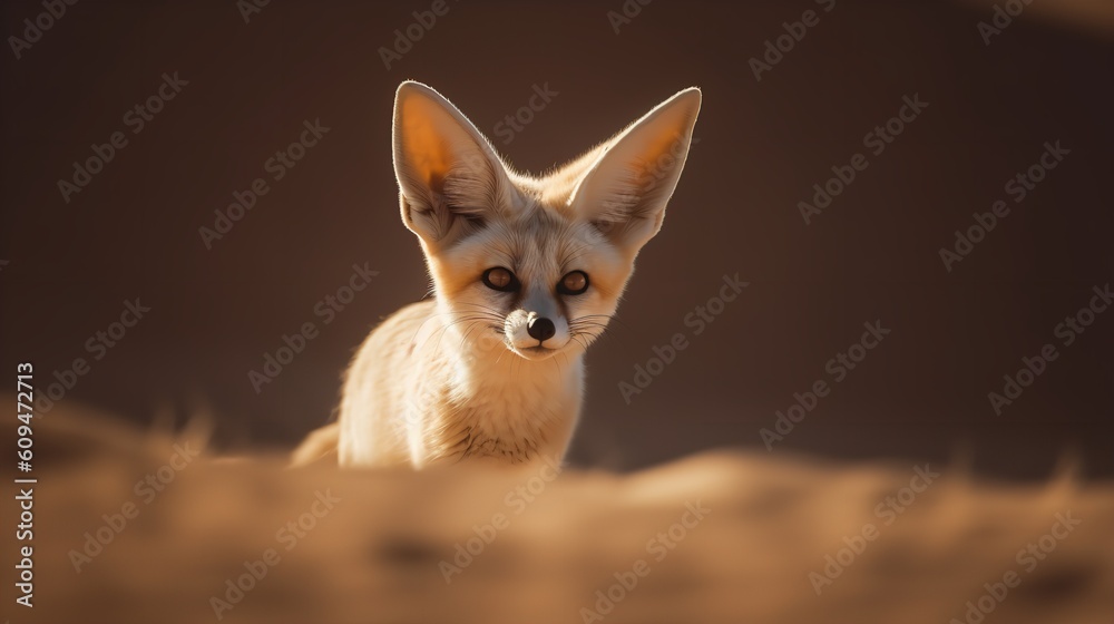 Fennec Fox's Twilight Frolic in the Saharan Sands Fennec Fox's Twilight Frolic in the Saharan Sands