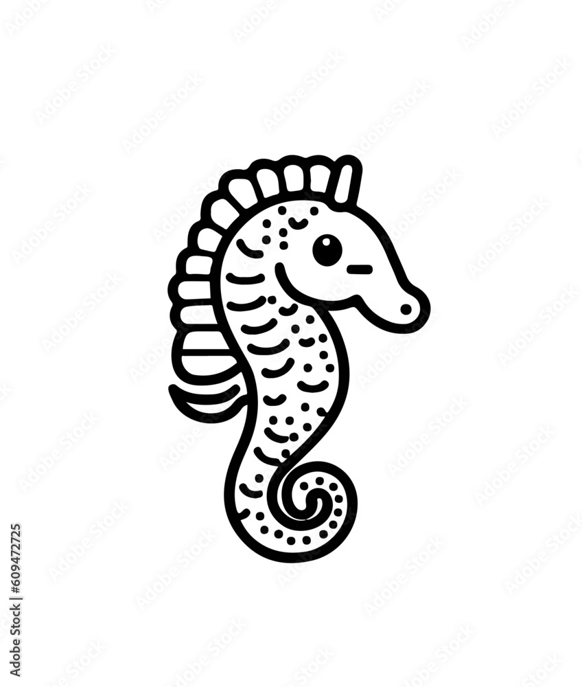 Fototapeta premium Vector illustration of cartoon seahorse isolated on white background