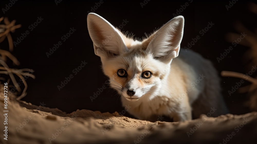 Fennec Fox's Twilight Frolic in the Saharan Sands