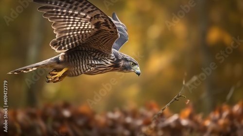 Merlin's Chase in the Autumn Countryside © VisualMarketplace
