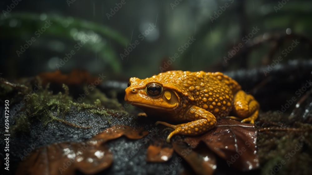 The Final Golden Toad in the Costa Rican Misty Forest The Final Golden Toad in the Costa Rican Misty Forest