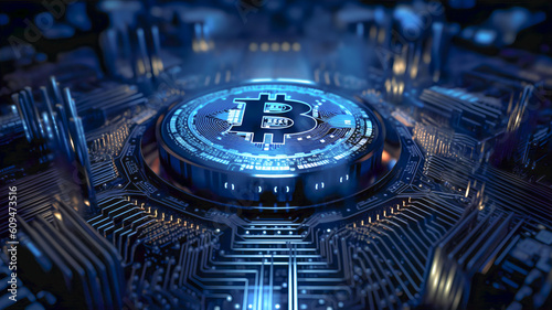 Bitcoin futuristic creative background image generative ai