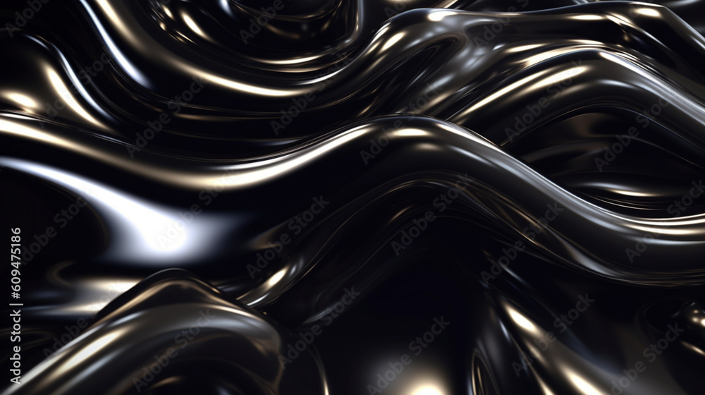 Neon black metallic liquid background. IA generative.
Neon black metallic liquid background. IA generative.